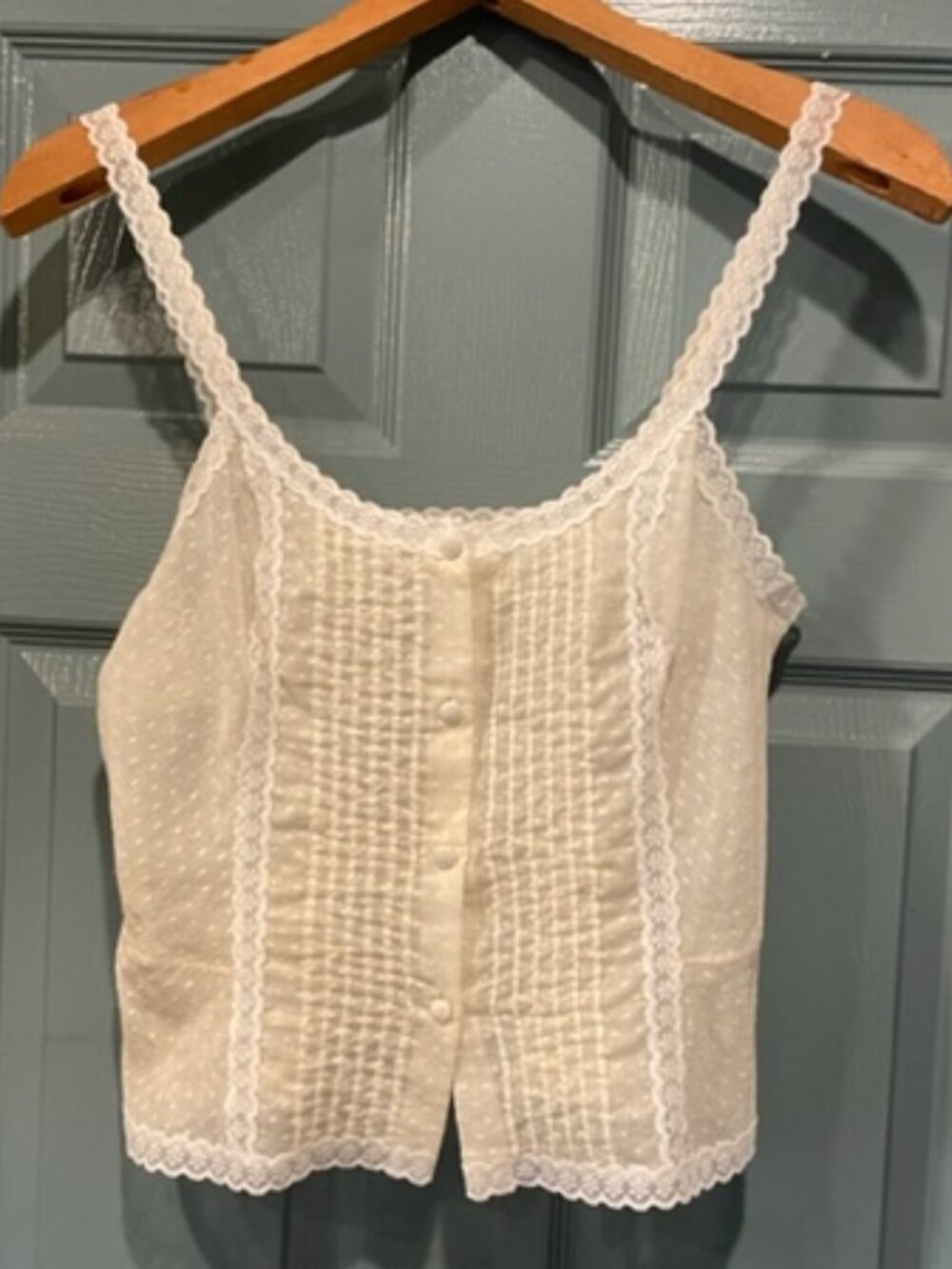Vanity Fair circa 80s rare white button down camisole, 34, never worn